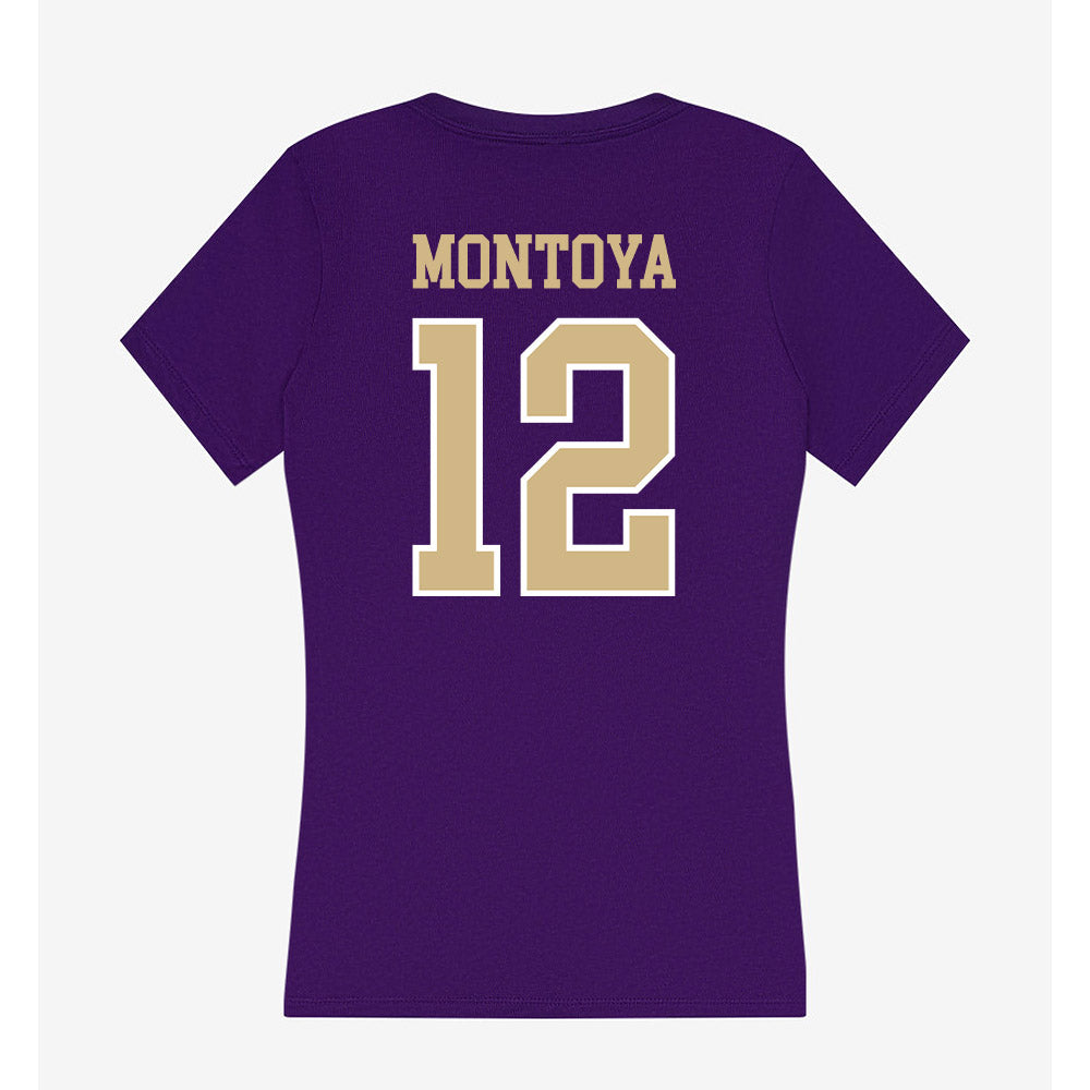 Washington - NCAA Women's Soccer : Maylen Montoya - Women's V-Neck T-Shirt-1