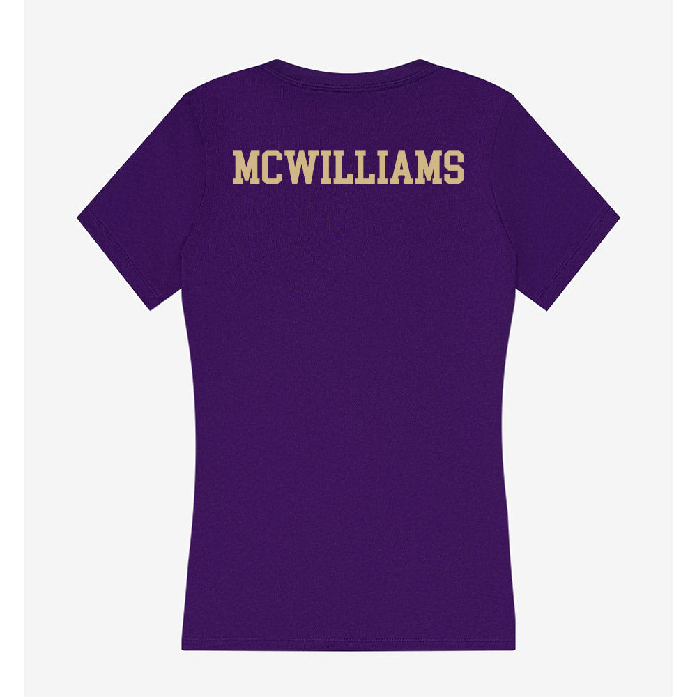 Washington - NCAA Women's Gymnastics : Caitlin McWilliams - Women's V-Neck T-Shirt-1