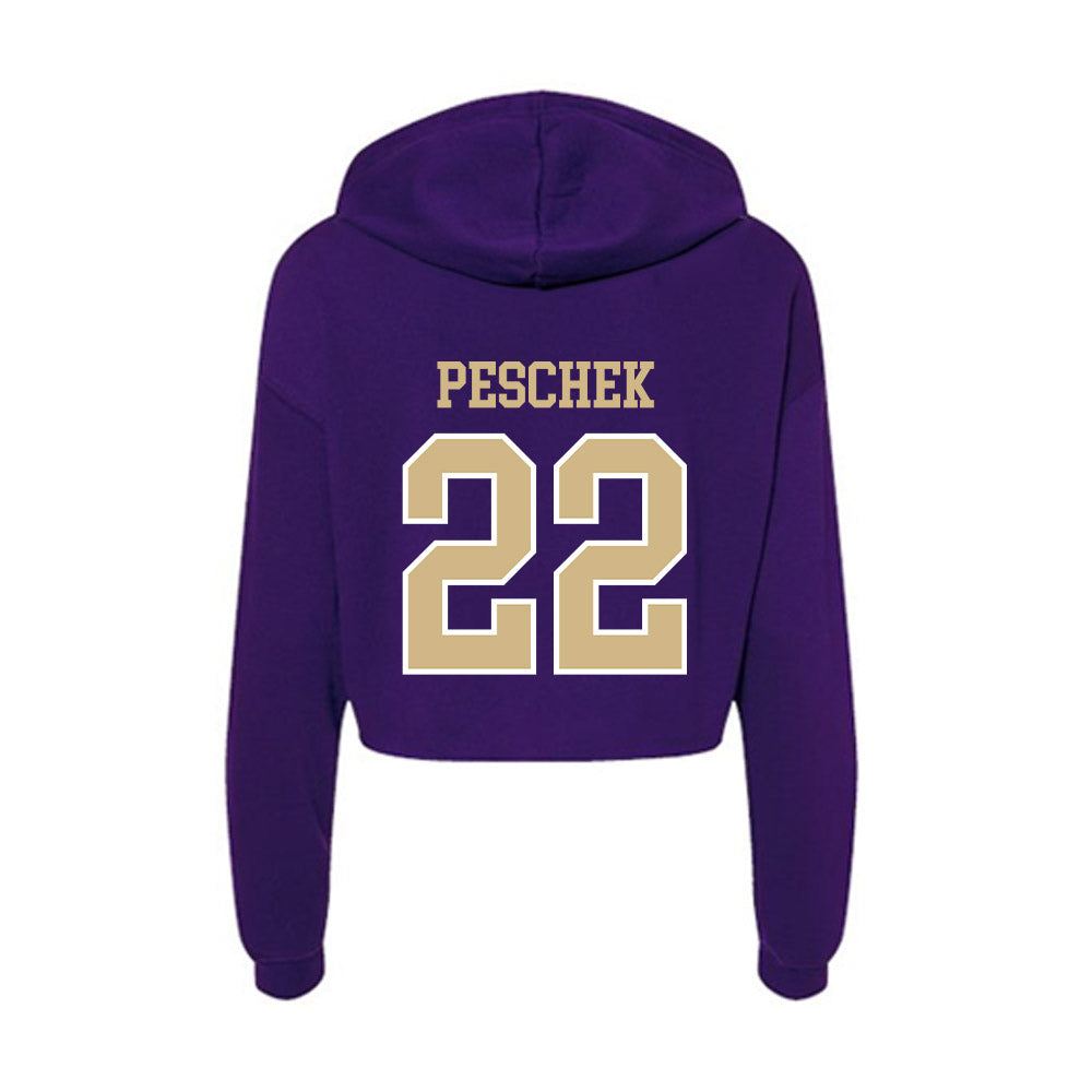 Washington - NCAA Softball : Riley Peschek - Women's Crop Fleece Hoodie-1