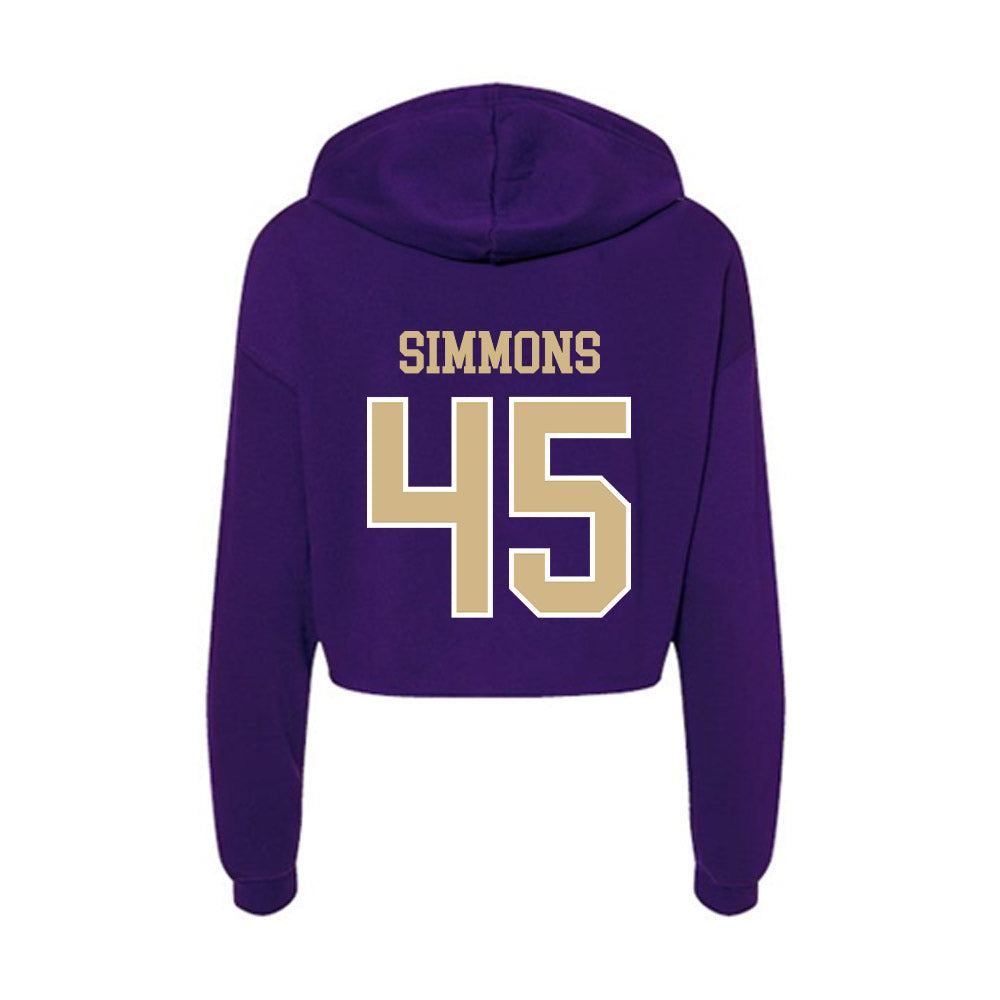 Washington - NCAA Football : Austin Simmons - Women's Crop Fleece Hoodie-1