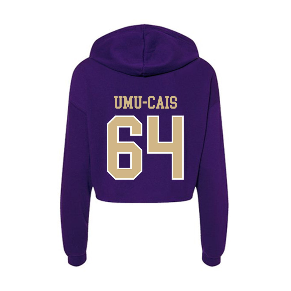 Washington - NCAA Football : Tufanua Umu-Cais - Women's Crop Fleece Hoodie-1