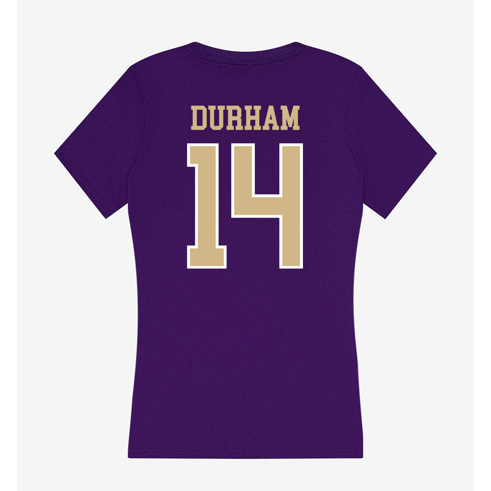 Washington - NCAA Women's Soccer : Elle Durham - Women's V-Neck T-Shirt-1