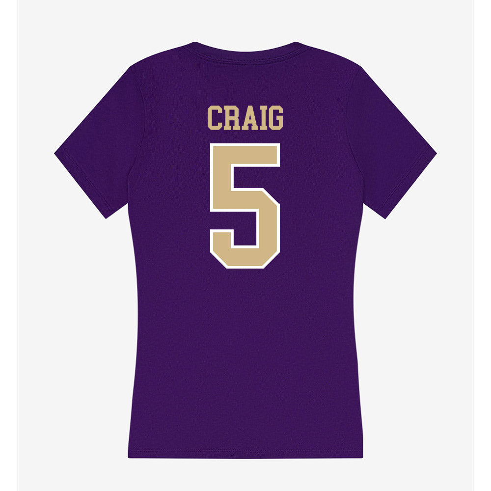 Washington - NCAA Softball : Addie Craig - Women's V-Neck T-Shirt-1