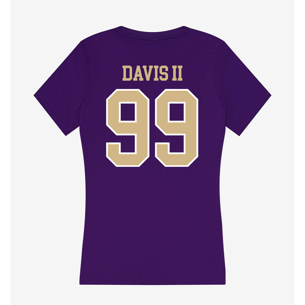 Washington - NCAA Football : Russell Davis II - Women's V-Neck T-Shirt-1