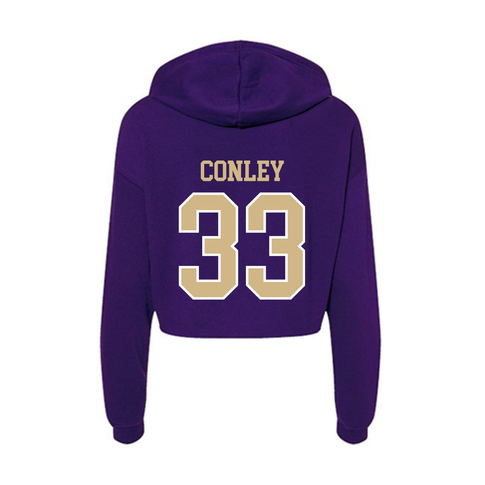 Washington - NCAA Football : Darin Conley - Women's Crop Fleece Hoodie-1