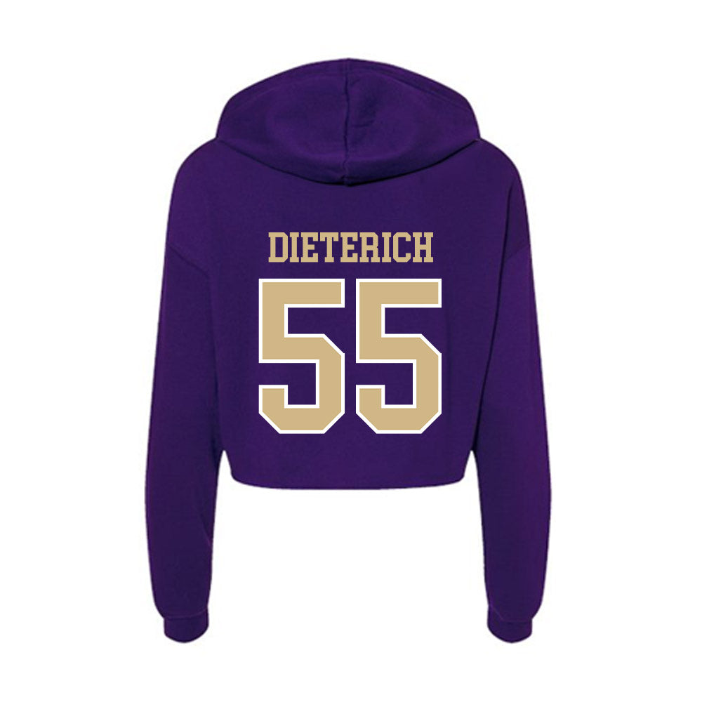 Washington - NCAA Football : Kolt Dieterich - Women's Crop Fleece Hoodie-1