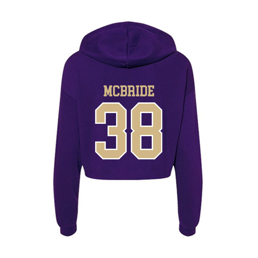 Washington - NCAA Baseball : Cooper McBride - Women's Crop Fleece Hoodie-1