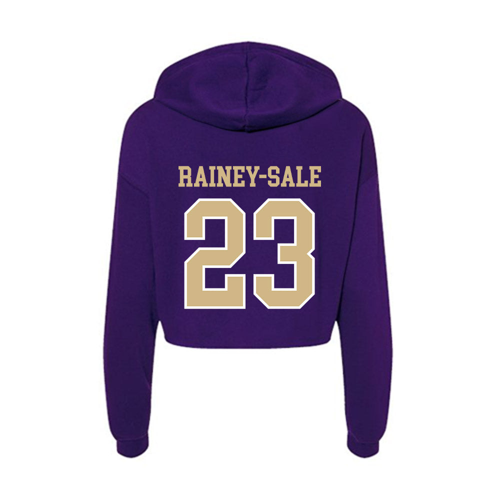 Washington - NCAA Football : Zaydrius Rainey-Sale - Women's Crop Fleece Hoodie-1
