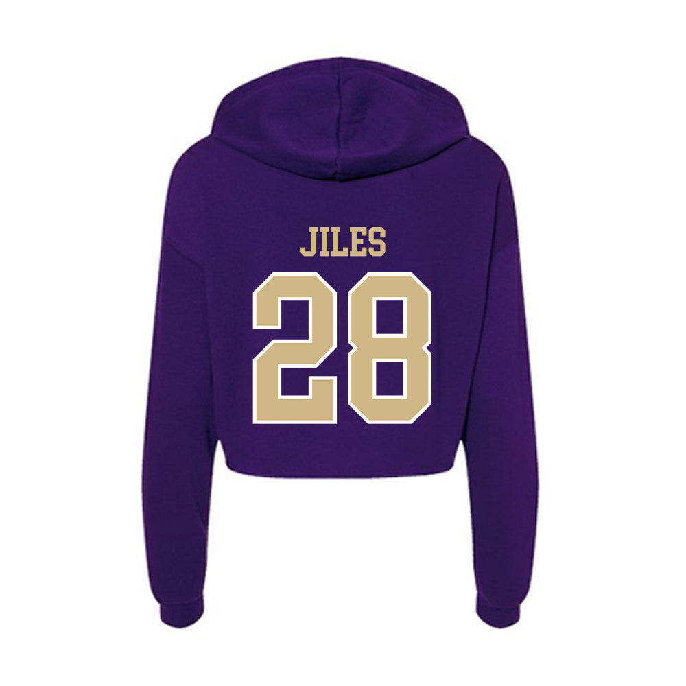 Washington - NCAA Football : Ksani Jiles - Women's Crop Fleece Hoodie-1