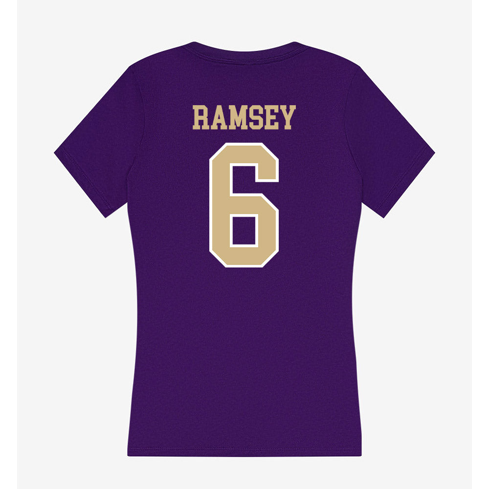 Washington - NCAA Men's Soccer : Zach Ramsey - Women's V-Neck T-Shirt-1