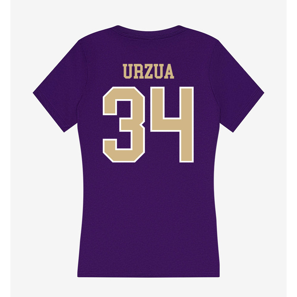 Washington - NCAA Beach Volleyball : Alina Urzua - Women's V-Neck T-Shirt-1