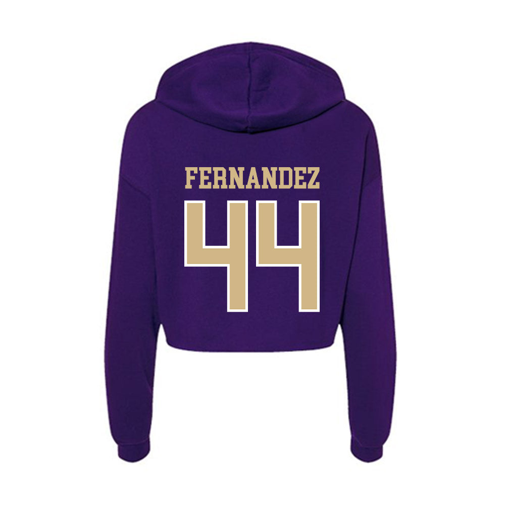 Washington - NCAA Men's Soccer : Gabe Fernandez - Women's Crop Fleece Hoodie-1