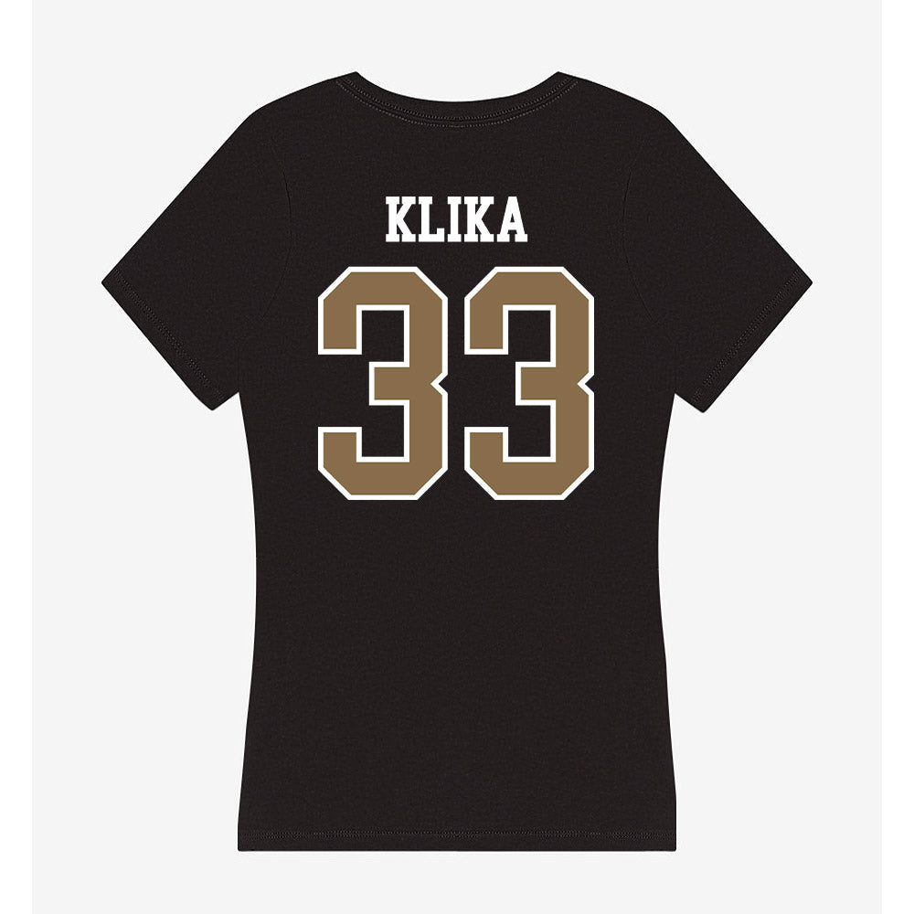 Wofford - NCAA Women's Volleyball : Laney Klika - Women's V-Neck T-Shirt-1