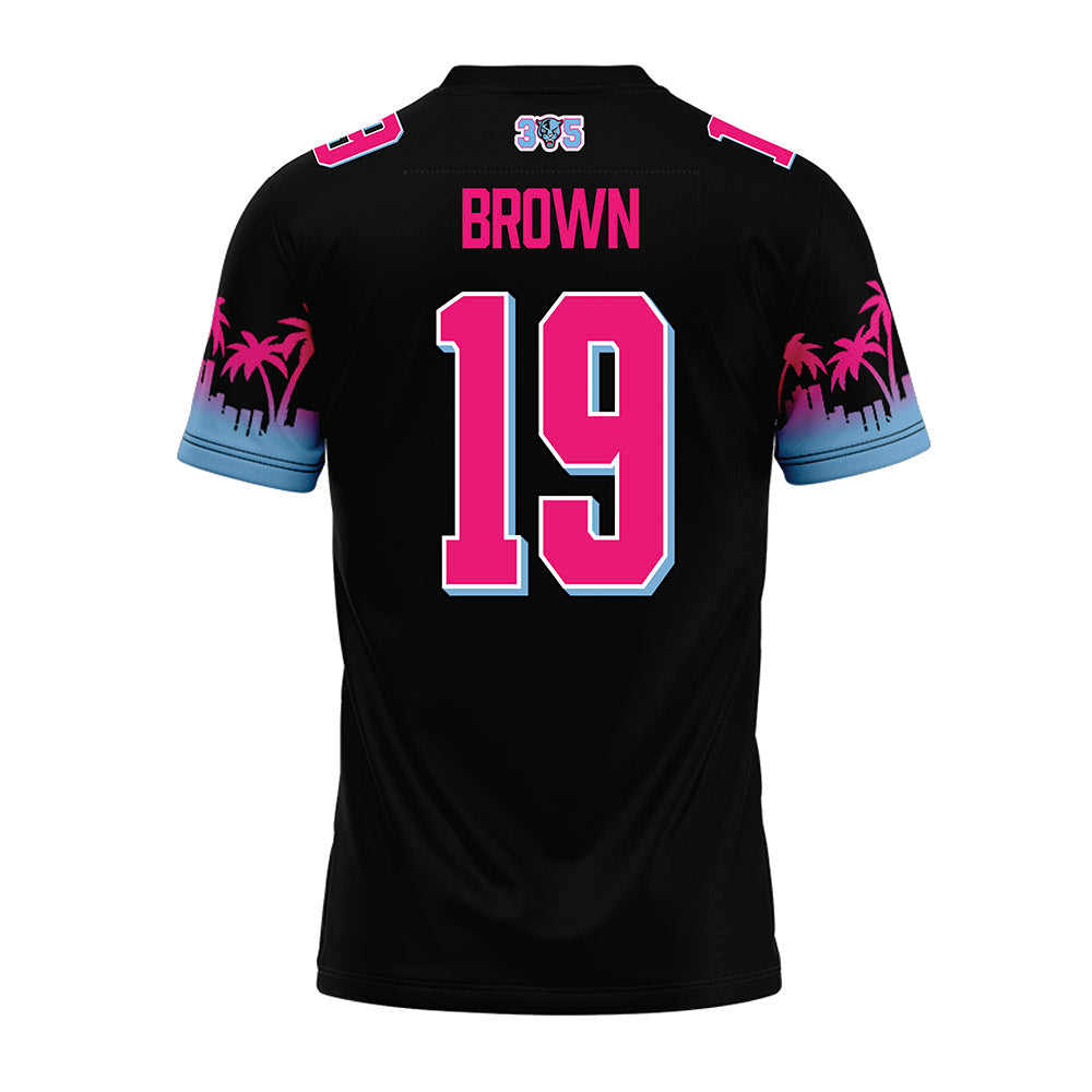 FIU - NCAA Football : Davis Brown - Vice Black Premium Football Jersey-1