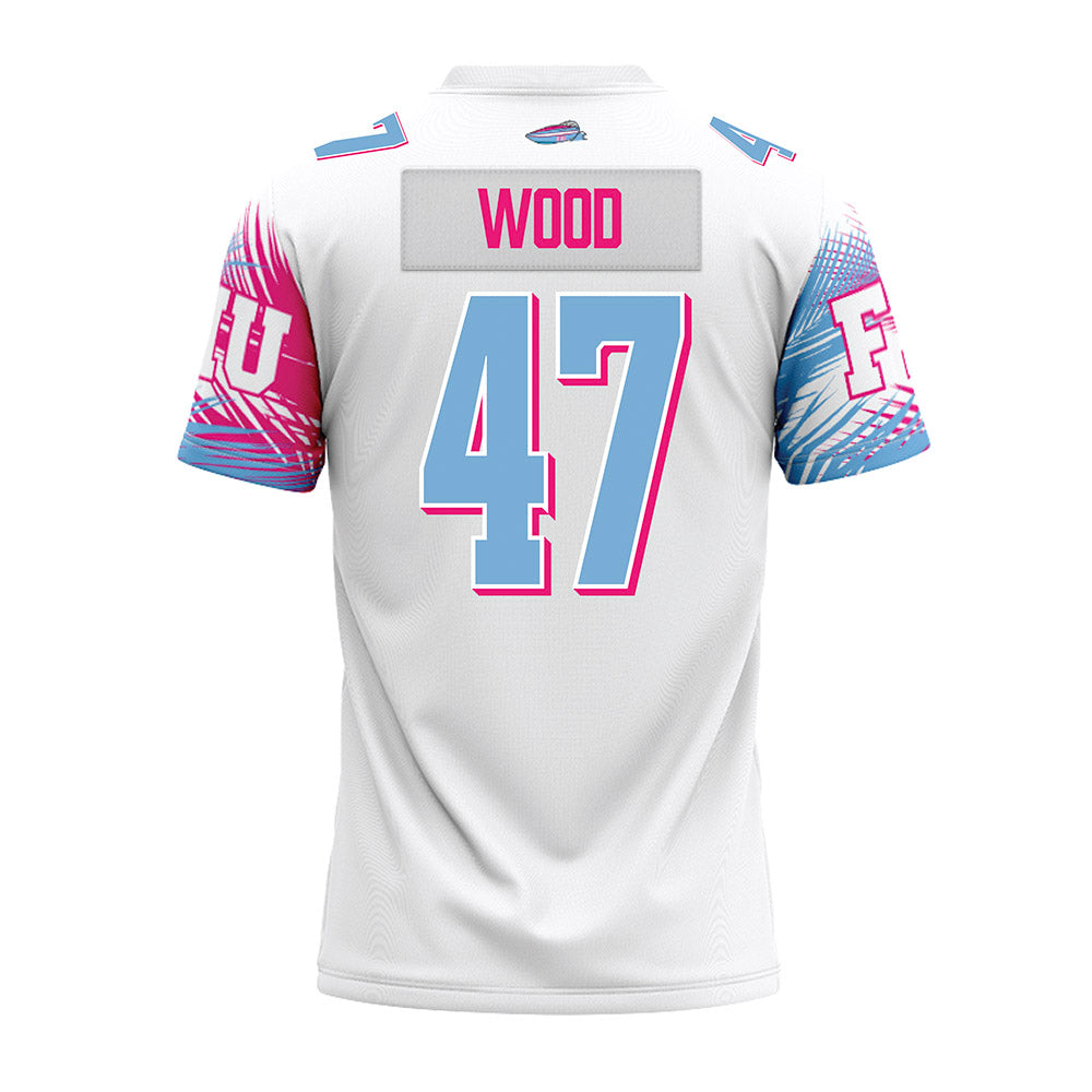 FIU - NCAA Football : Justin Wood - Vice White Premium Football Jersey-1