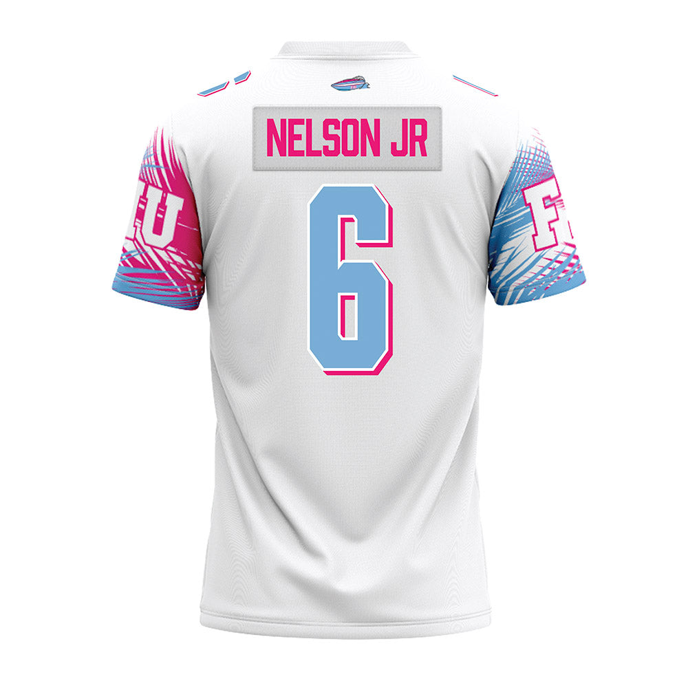 FIU - NCAA Football : Eric Nelson Jr - Vice White Premium Football Jersey-1