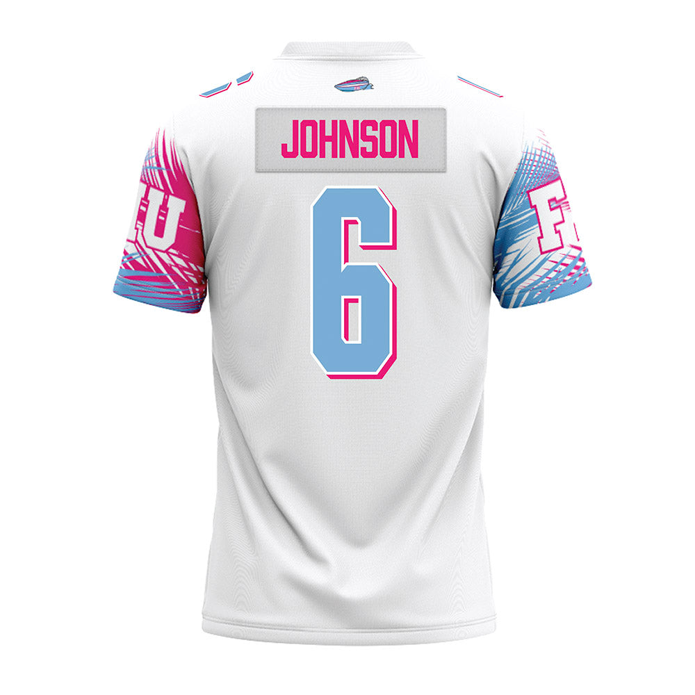 FIU - NCAA Football : Lawrence Johnson - Vice White Premium Football Jersey-1