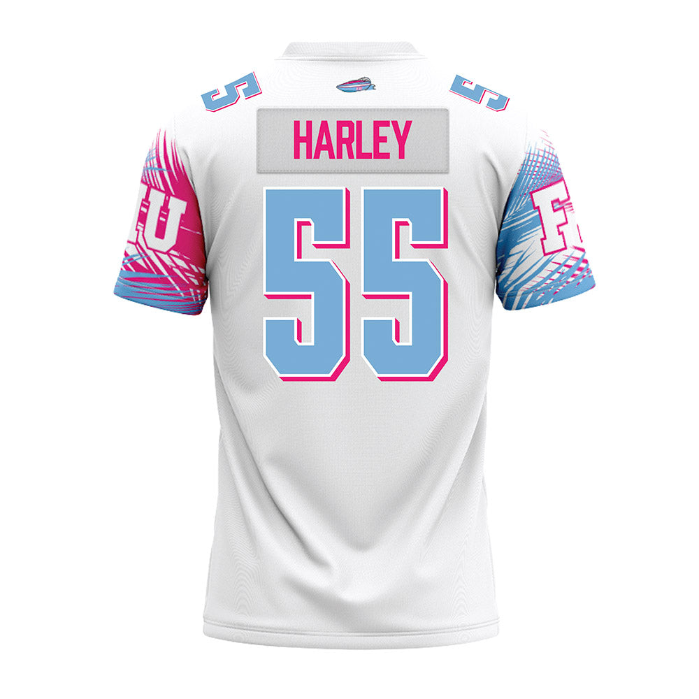 FIU - NCAA Football : Daveion Harley - Vice White Premium Football Jersey-1