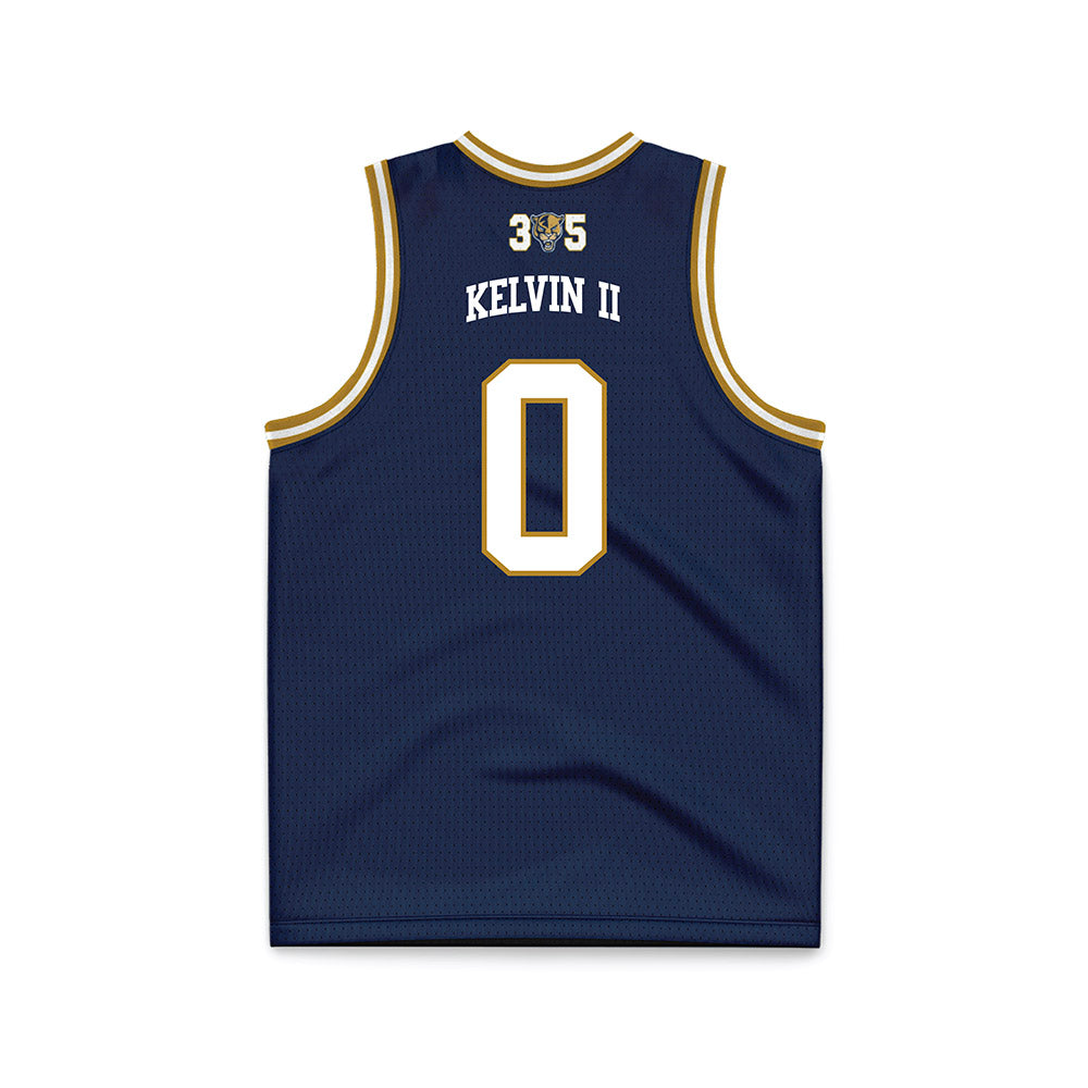 FIU - NCAA Men's Basketball : Mikey Kelvin II - Road BLue Basketball Jersey-1