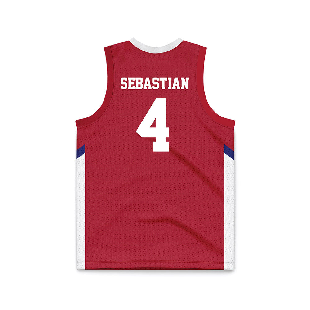 American - NCAA Men's Basketball : Kade Sebastian - Red Basketball Jersey-1