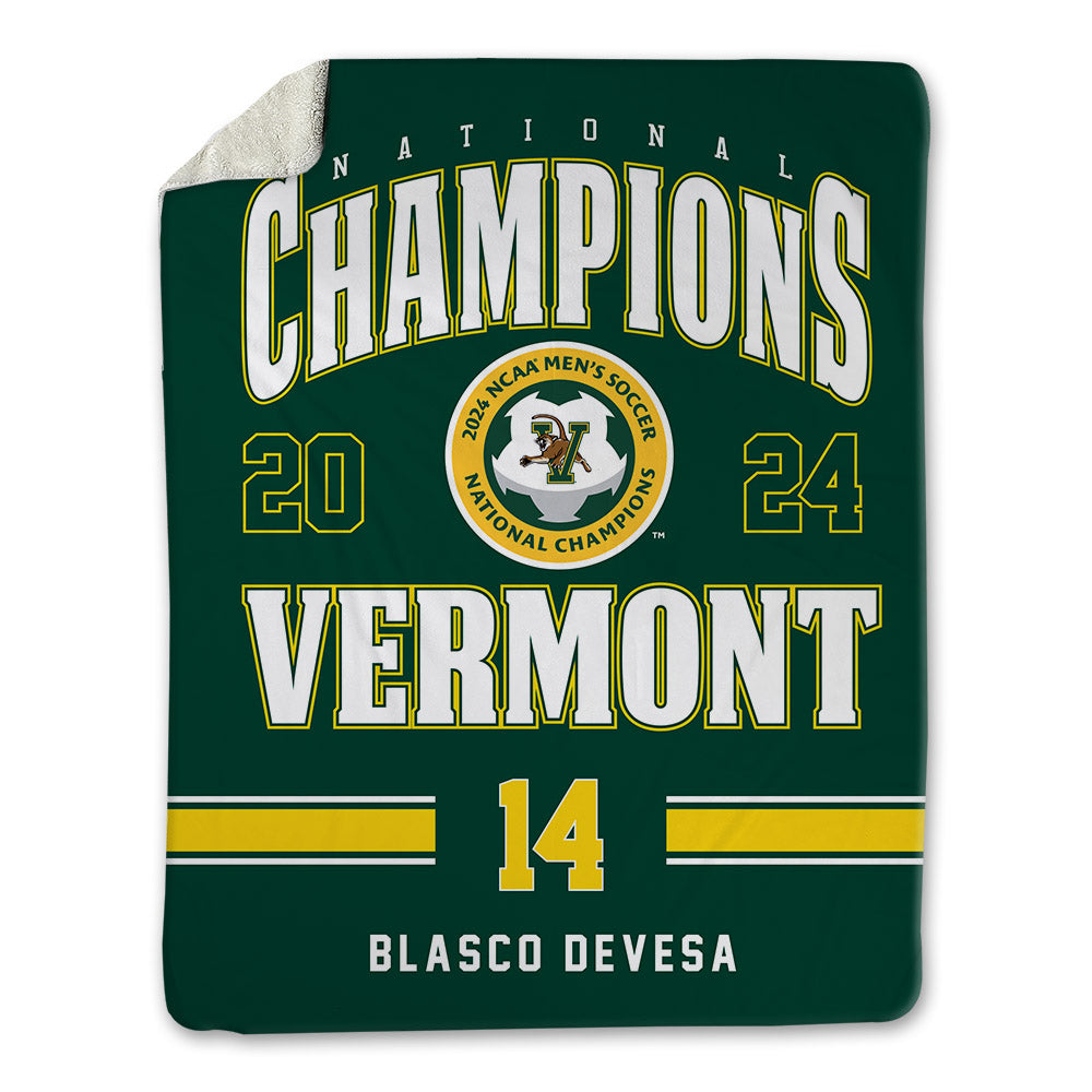 UVM - NCAA Men's Soccer : Marcos Blasco Devesa - National Champs Blanket-0