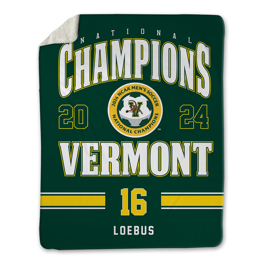 UVM - NCAA Men's Soccer : Nico Loebus - National Champs Blanket-0