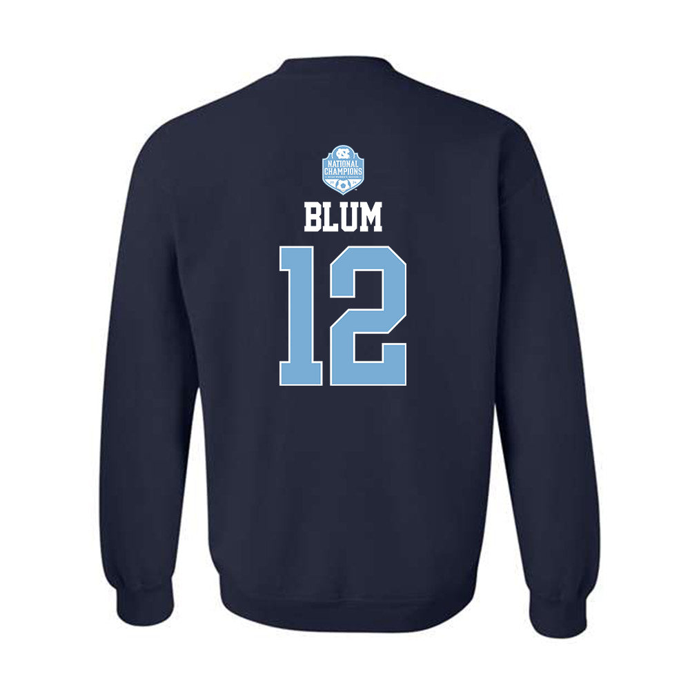 UNC - NCAA Women's Soccer : Lilliah Blum - Champs Classic Shersey Crewneck Sweatshirt-1