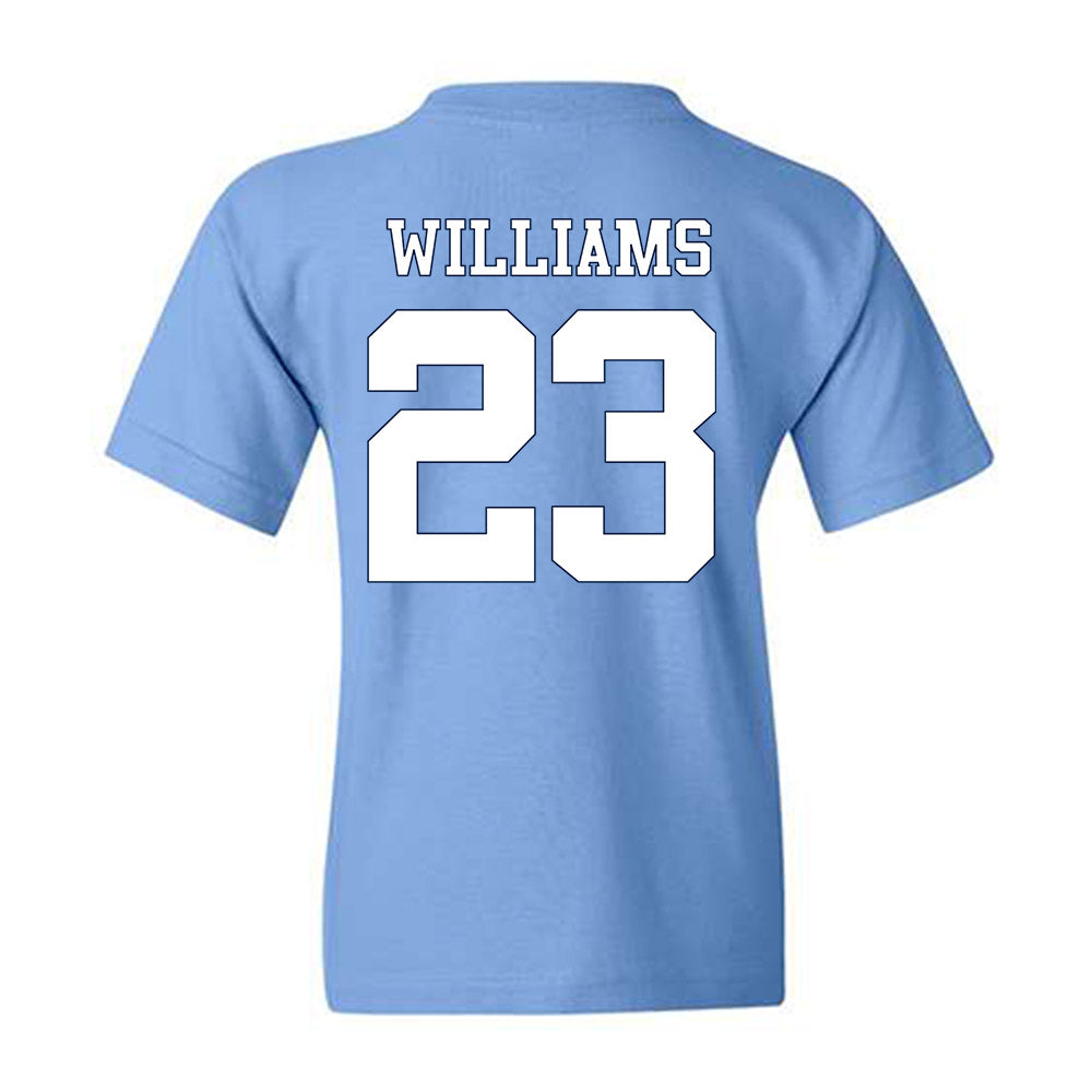 UNC - NCAA Women's Soccer : Raegan Williams - Vintage Carolina Blue Championship Youth T-Shirt-1