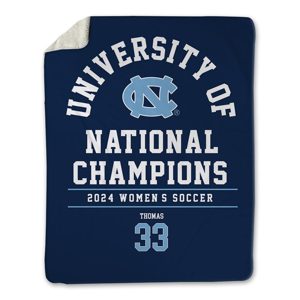 UNC - NCAA Women's Soccer : Olivia Thomas - National Champs Blanket-0
