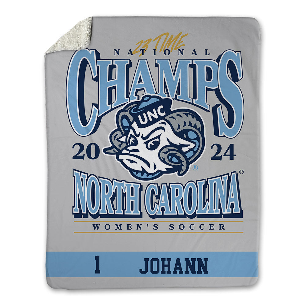 UNC - NCAA Women's Soccer : Hannah Johann - National Champs v8 Blanket-0