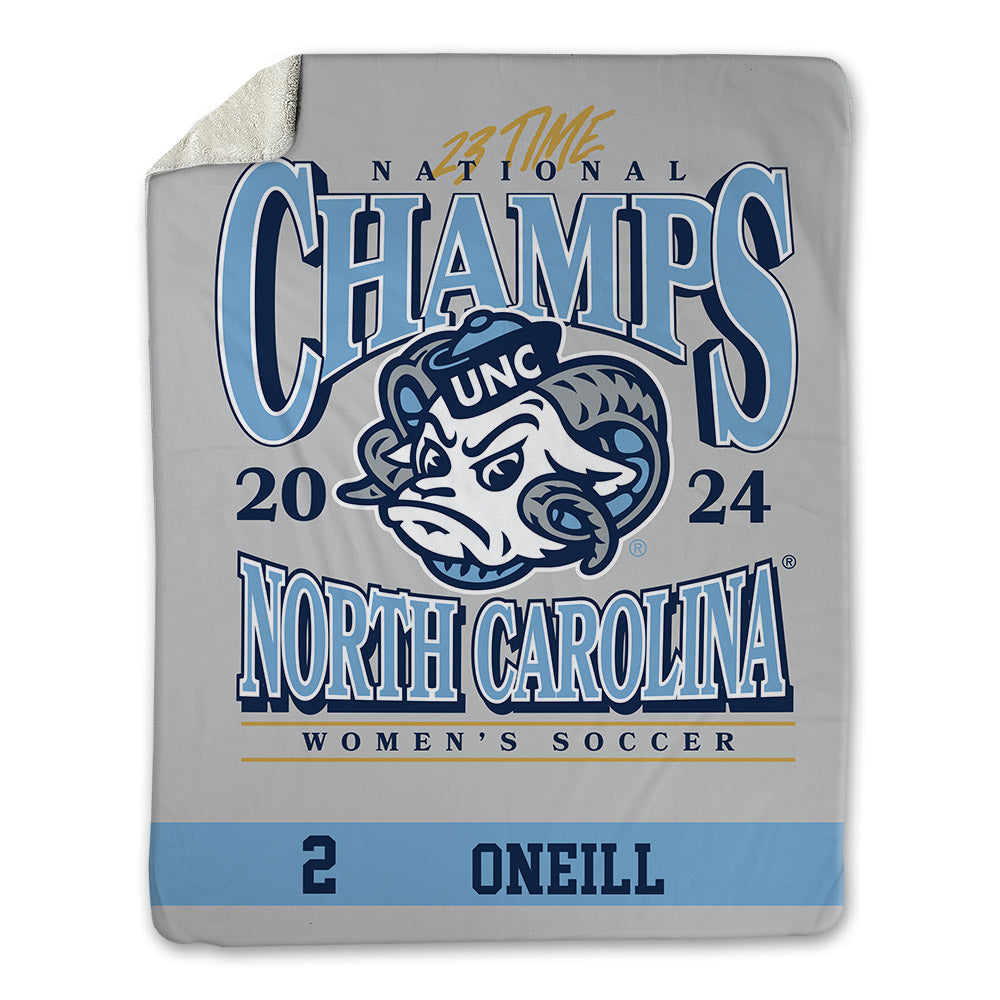 UNC - NCAA Women's Soccer : Cali ONeill - National Champs v8 Blanket-0