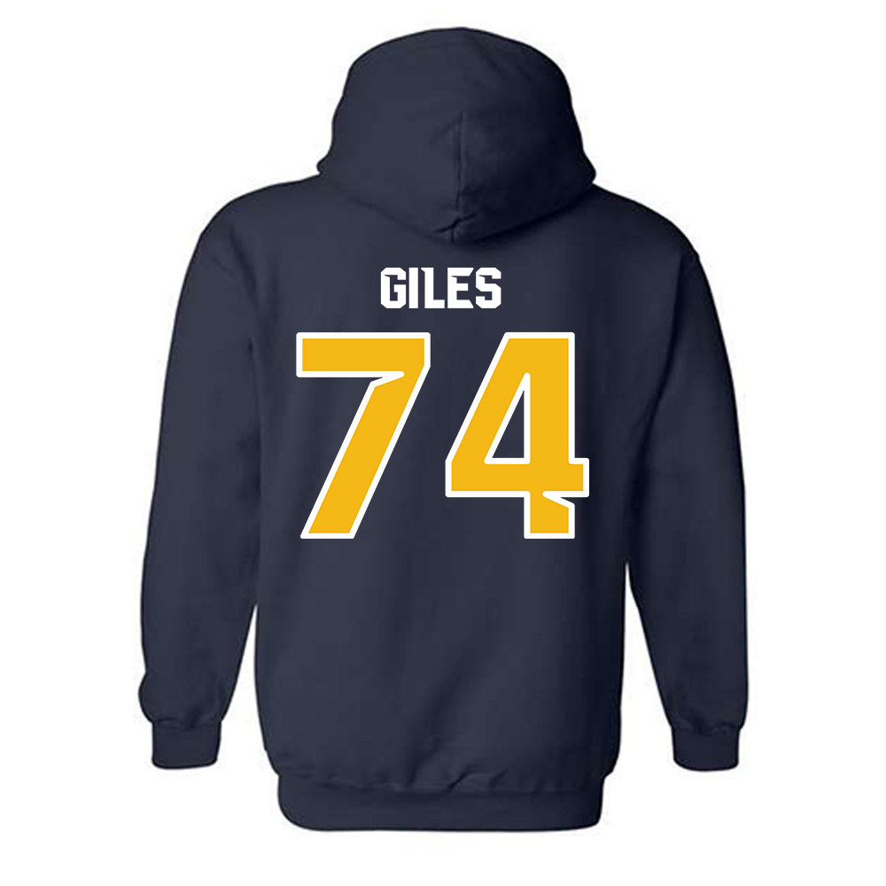 Northern Arizona - NCAA Football : Jefferson Giles - Kiss My Axe V3 Classic Shersey Hooded Sweatshirt-1