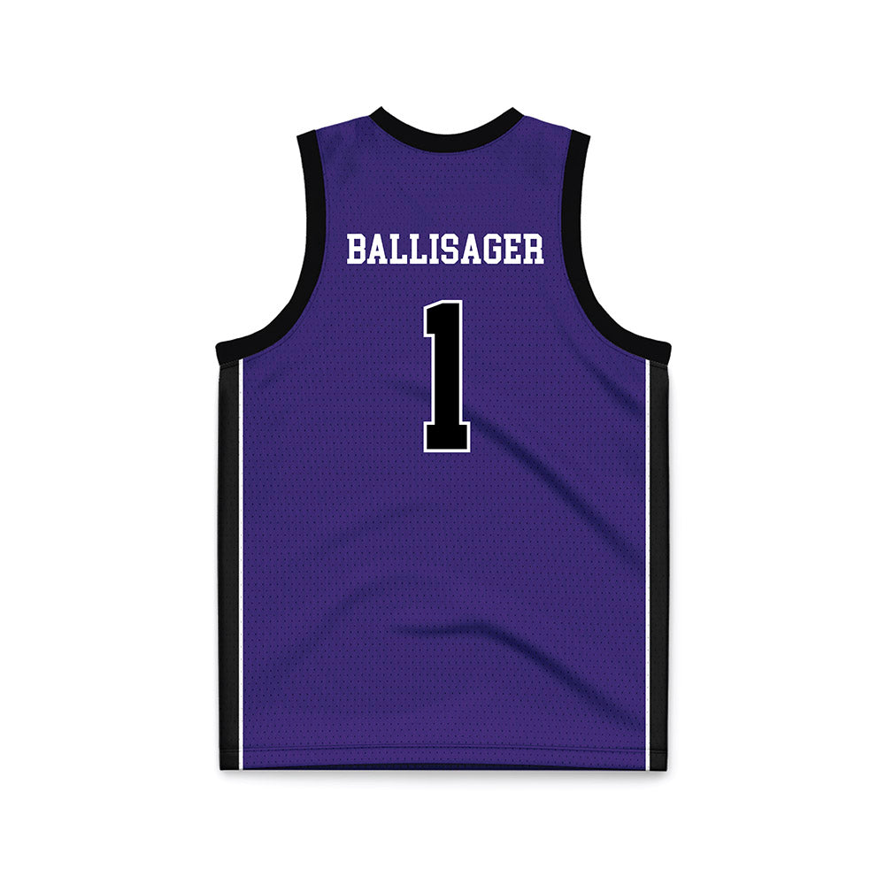 Portland - NCAA Men's Basketball : Jermaine Ballisager - Purple Basketball Jersey-1