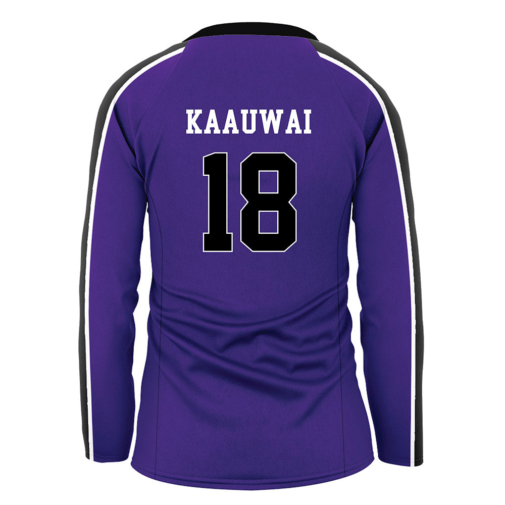 Portland - NCAA Women's Volleyball : Taina Kaauwai - Purple Volleyball Jersey-1