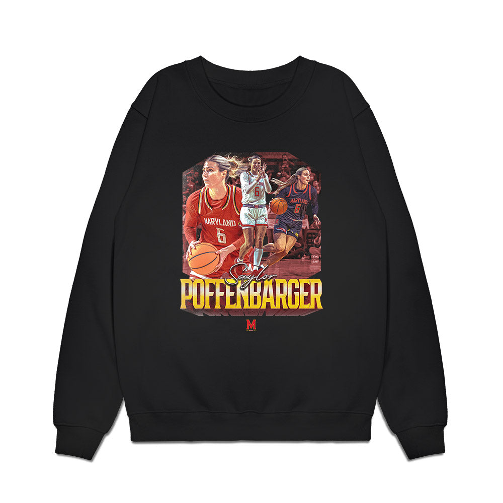 Maryland - NCAA Women's Basketball : Saylor Poffenbarger - Collage Premium Crewneck Sweatshirt-0