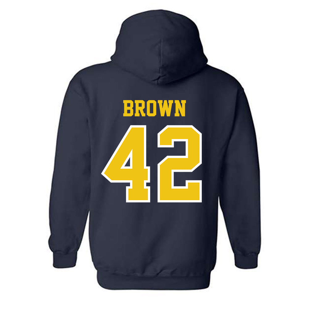 Michigan - NCAA Baseball : Justin Brown - Classic Shersey Hooded Sweatshirt-1
