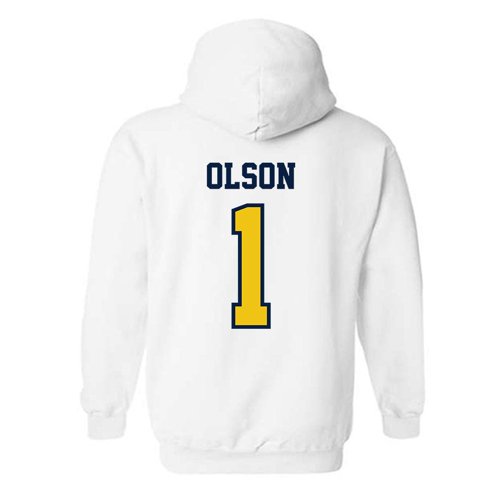 Michigan - NCAA Women's Basketball : Olivia Olson - Classic Shersey Hooded Sweatshirt-1