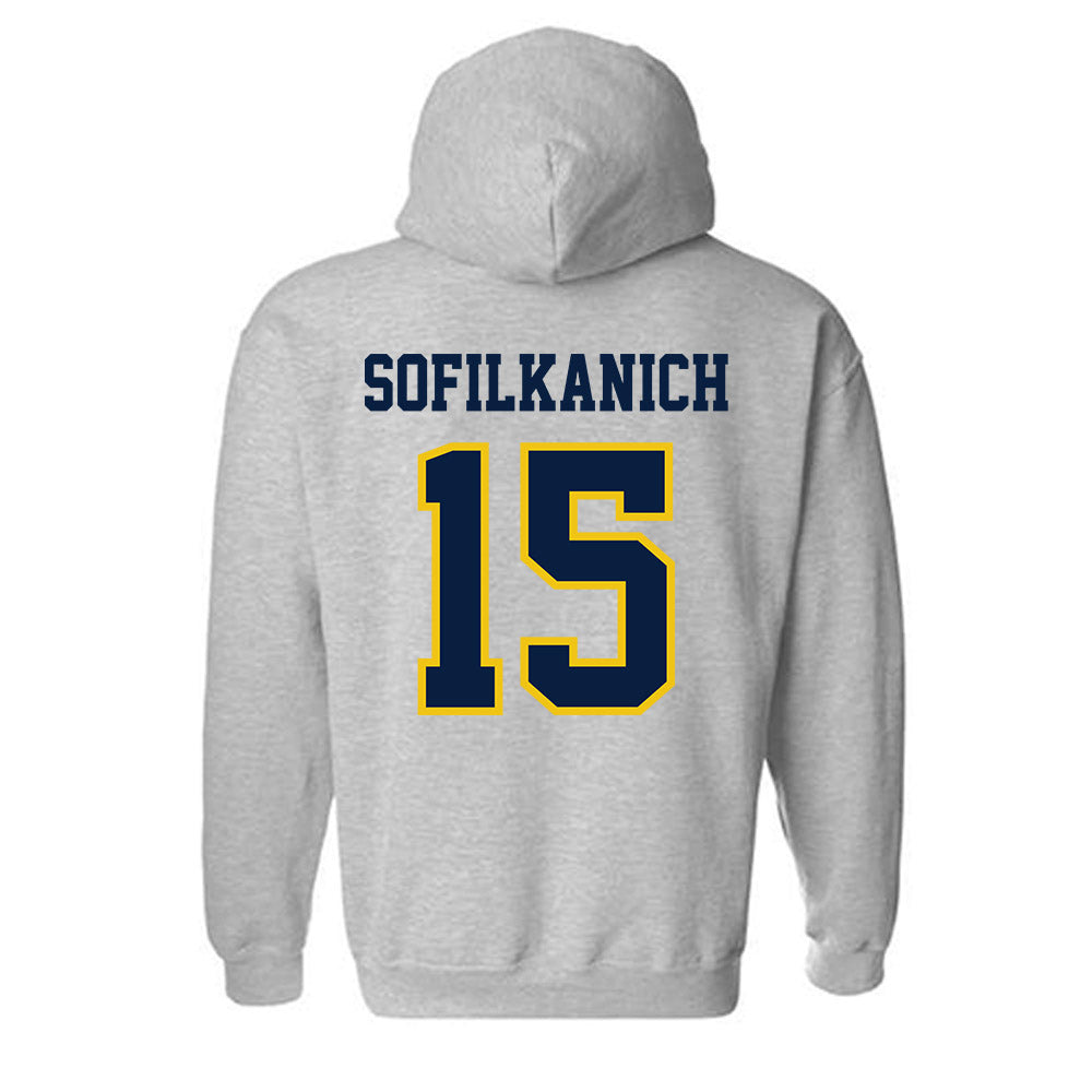 Michigan - NCAA Women's Basketball : Ashley Sofilkanich - Classic Shersey Hooded Sweatshirt-1