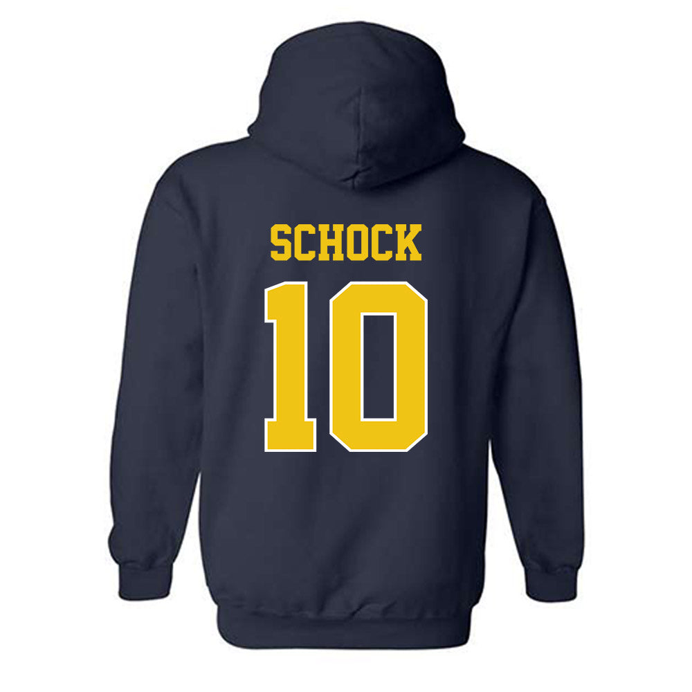Michigan - NCAA Men's Ice Hockey : Drew Schock - Sports Shersey Hooded Sweatshirt-1