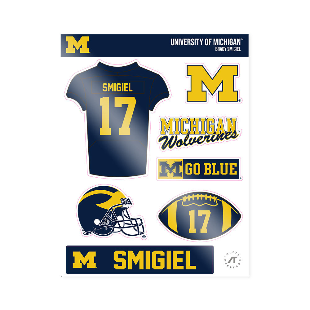 Michigan - NCAA Football : Brady Smigiel - Sticker Sheet-0