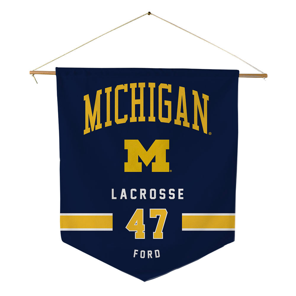 Michigan - NCAA Men's Lacrosse : Josh Ford - Pennant - 18" x 21"-0