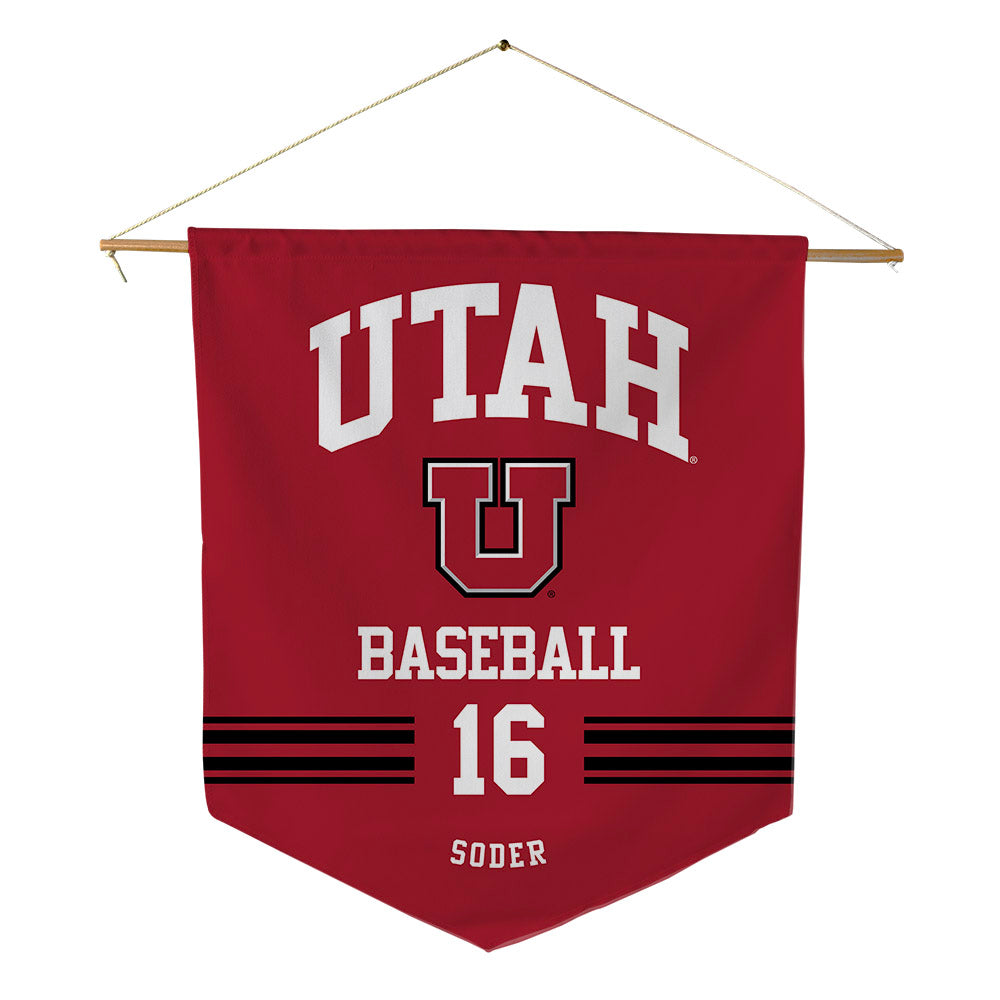 Utah - NCAA Baseball : Kaden Soder - Pennant - 18" x 21"-0