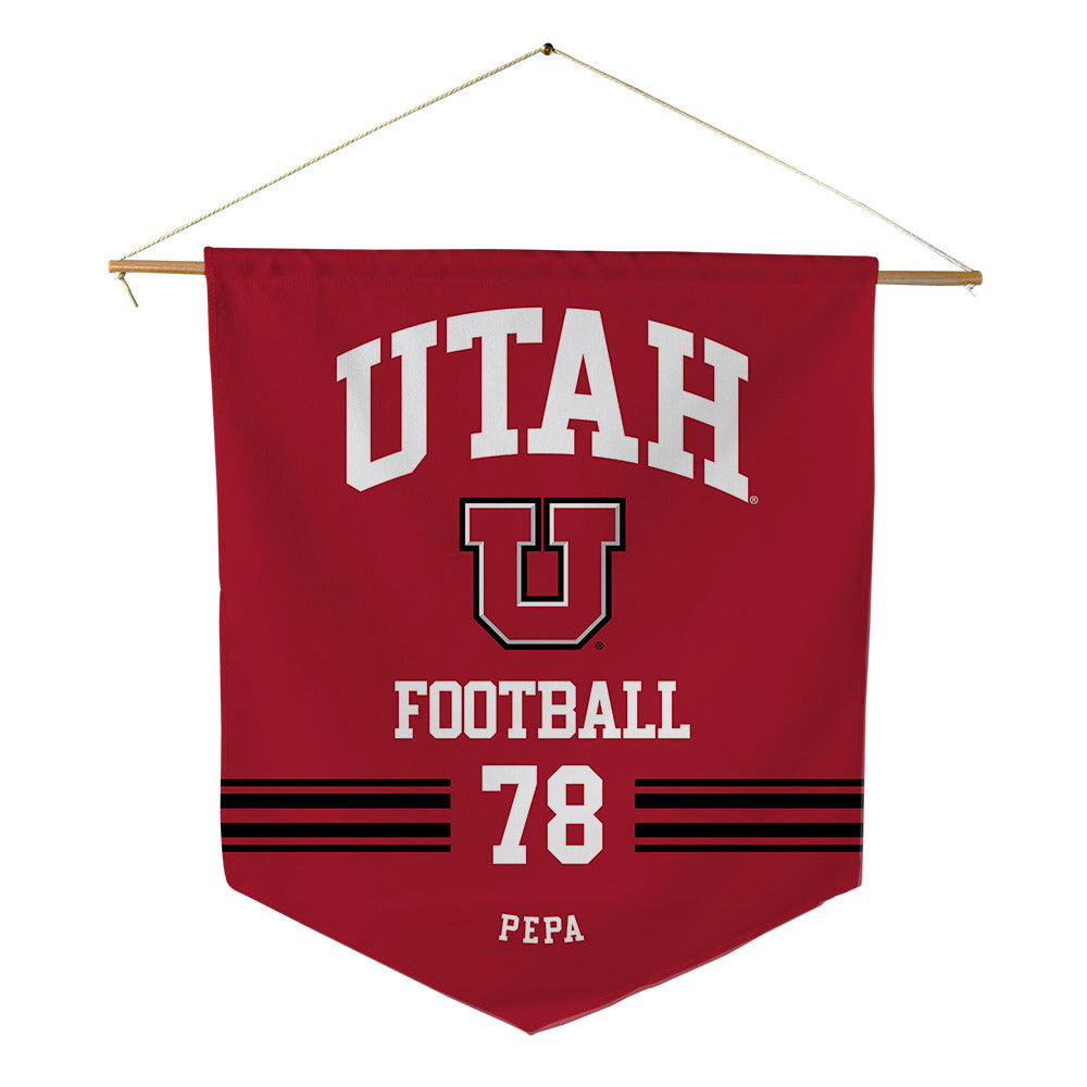 Utah - NCAA Football : Taniela Pepa - Pennant - 18" x 21"-0