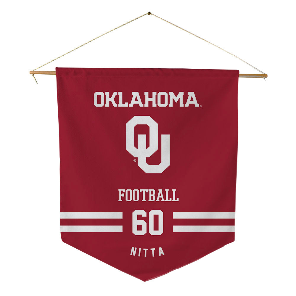 Oklahoma - NCAA Football : Caleb Nitta - Pennant - 18" x 21"-0