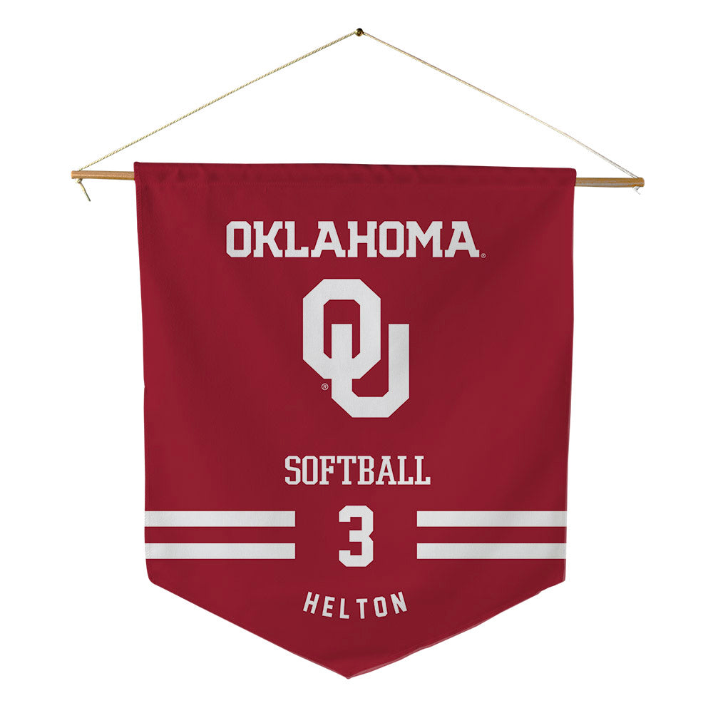 Oklahoma - NCAA Softball : Chaney Helton - Pennant - 18" x 21"-0