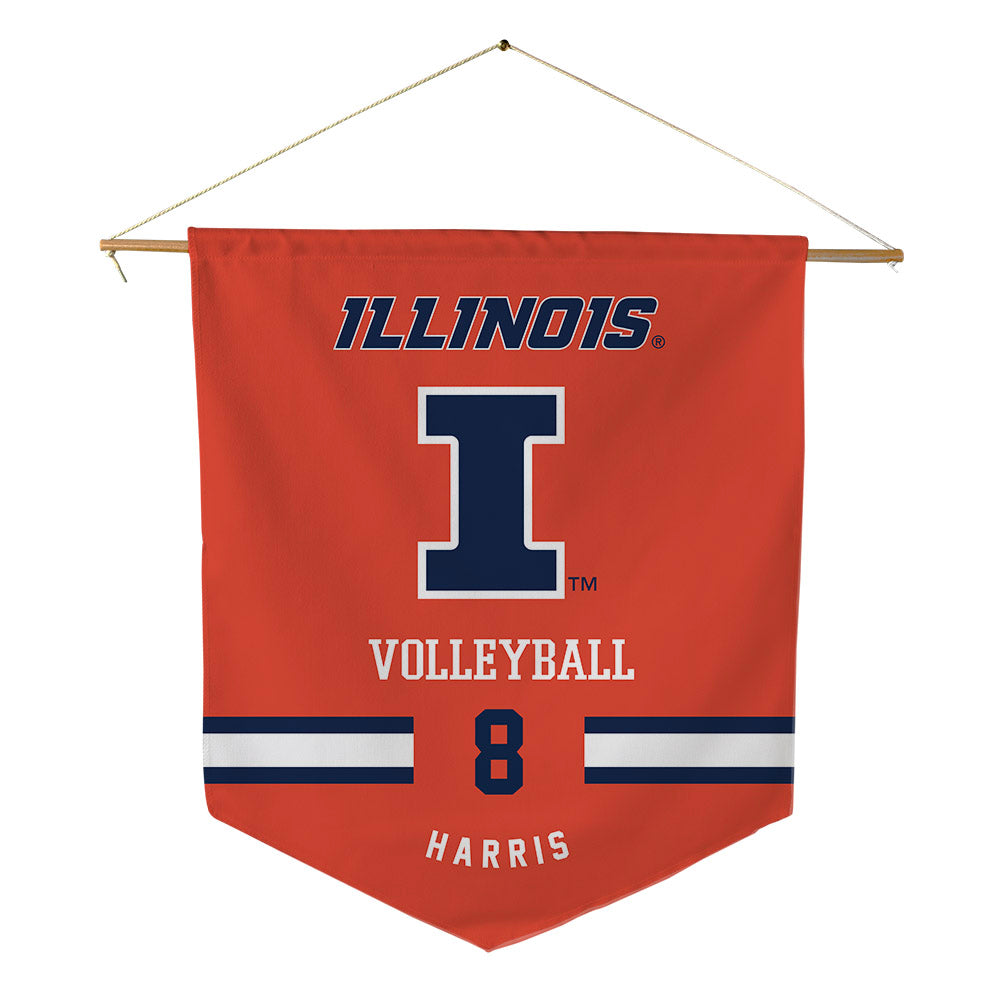 Illinois - NCAA Women's Volleyball : Maya Harris - Pennant - 18" x 21"-0