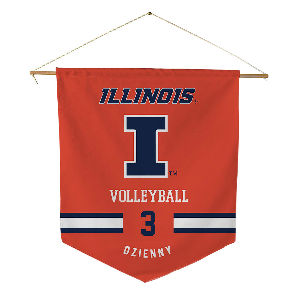 Illinois - NCAA Women's Volleyball : Devin Dzienny - Pennant - 18" x 21"-0