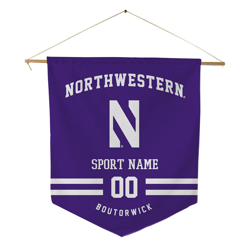 Northwestern - NCAA Football : Evan Boutorwick - Pennant - 18" x 21"-0