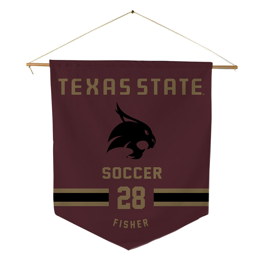 Texas State - NCAA Women's Soccer : Annabelle Fisher - Pennant - 18" x 21"-0