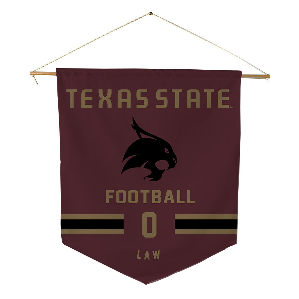Texas State - NCAA Football : Jay Law - Pennant - 18" x 21"-0